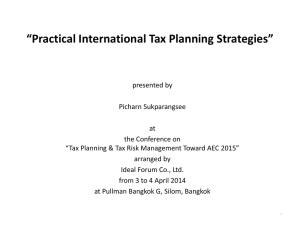 Practical International Tax Planning Strategies