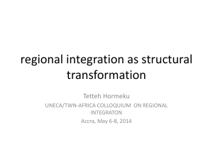 regional integration as structural transformation - twn