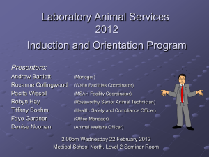 Laboratory Animal Services 2008 Organisational Structure