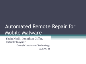 Automated Remote Repair for Mobile Malware