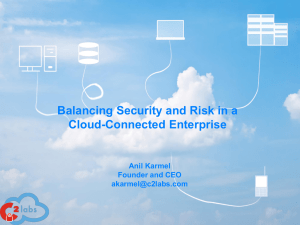 CS-2 Balancing Security and Risk in a Cloud Connected