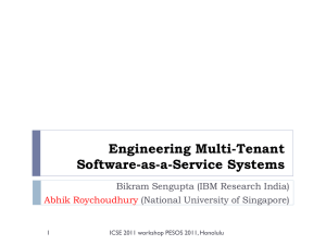 Engineering Multi-Tenant Software-as-a-Service Systems - S-Cube