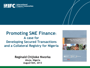 Promoting SME Finance: A case for Developing Secured