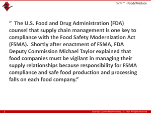 Country Fare Consulting, LLC Global Food Safety Supply Chain