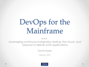 DevOps for the Mainframe - Individual CMG Regions and SIGs
