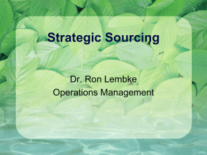Strategic Sourcing - College of Business