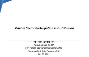 Private Sector Participation in Distribution