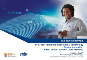 ICT RDI Roadmap Development - Global Forum on Innovation and