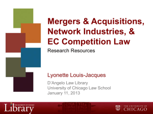 Mergers & Acquisitions, Network Industries, & EC
