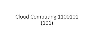 Cloud Computing 1100101 (101) - Tax Cloud Computing 1100101