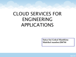 CLOUD SERVICES FOR ENGINEERING APPLICATIONS