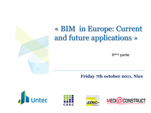 « BIM in Europe: Current and future applications »