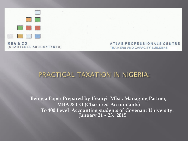 research topics on taxation in nigeria