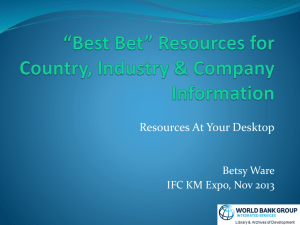 for Country, Industry and Company Information