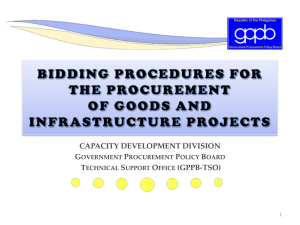 Bidding Procedure for Goods and Infra