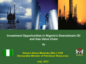 Investment Opportunities in Nigeria`s Downstream Oil and Gas