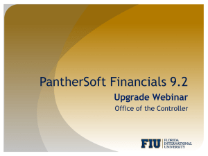 PantherSoft Financials 9.2 Webinar Presentation – Dec 15 2014