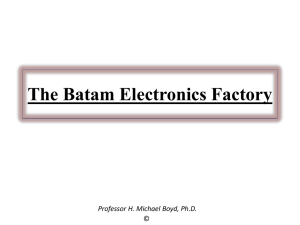 The Batam Electronics Factory Case Exercise