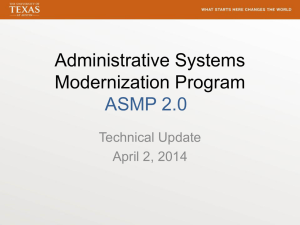 Administrative System Modernization Program