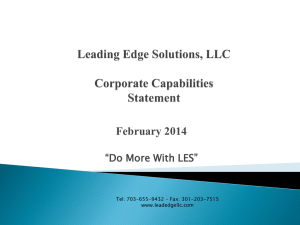 Leading Edge Solutions, LLC Corporate Capabilites Statement