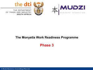 The Monyetla Work Readiness Programme 2013