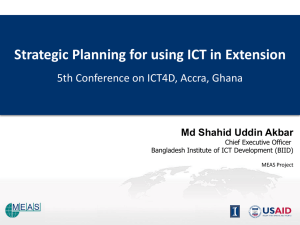 Strategic planning for using ICT in extension