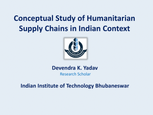 Conceptual Study of Humanitarian Supply Chain in