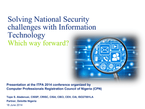 solving national security challenges with information technology by
