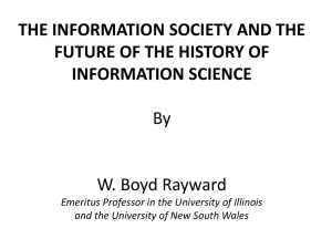 The Information Society and the Future of the History