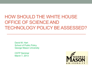 How Should the White House Office of Science and Technology Be