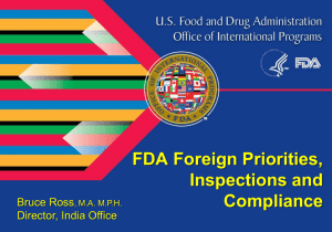 Ross FDA Foreign Priorities, Inspections and Compliance