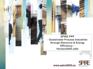 SPIRE PPP topics in Horizon2020 Work Programme 2014-2015
