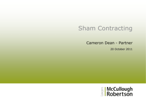 Sham Contracting - Civil Contractors Federation