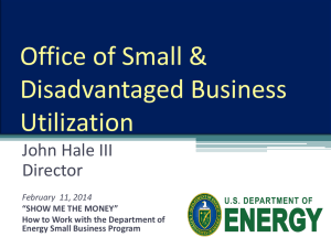 How to work with the Department of Energy Small Business Program