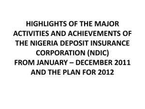 HIGHLIGHTS OF THE MAJOR ACTIVITIES AND