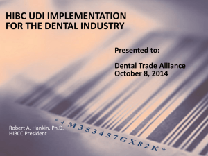 HIBC UDI Implementation for the Dental Industry