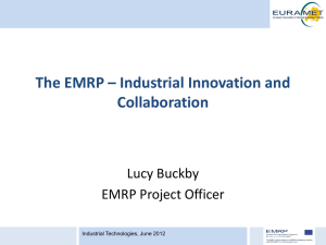 The EMRP – Industrial innovation and collaboration