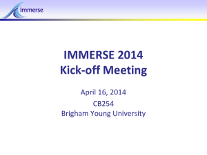 IMMERSE 2014 Introduction - Brigham Young University