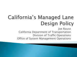 California`s managed lane design policy