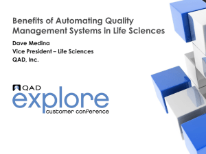 Benefits of Automating Quality Management Systems in Life