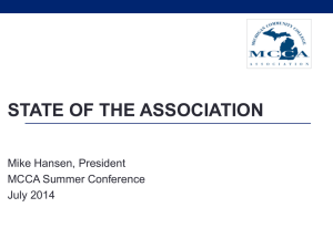 State of the Association - Michigan Community College Association
