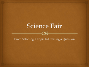 Science Fair TopicQuestion