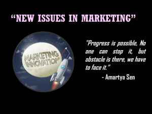 NEW ISSUES IN MARKETING