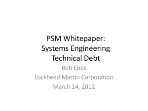 Technical Debt Workshop - Practical Software and Systems