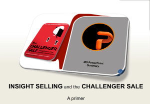 Insight Selling and the Challenger Sale