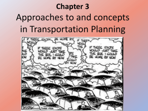 Chapter 3 Approaches to and concepts in Transportation Planning