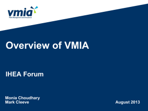 Risk Management - Overview of VMIA