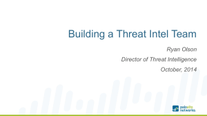 Ryan Olson Director of Threat Intelligence October, 2014