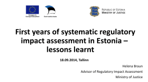 First years of systematic regulatory impact assessment in Estonia