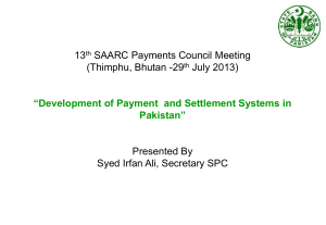 Development of Payment and Settlement Systems in Pakistan